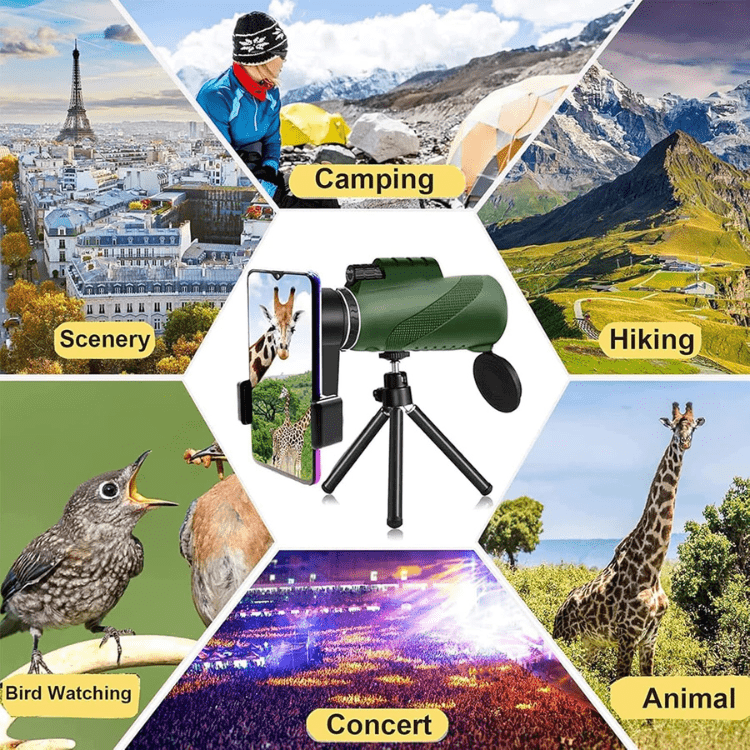 Ultra-Zoom Monocular | Ribbed Grip Band, Top Focus Wheel