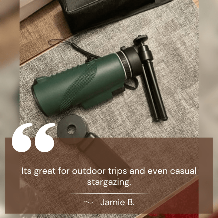 Ultra-Zoom Monocular | Ribbed Grip Band, Top Focus Wheel