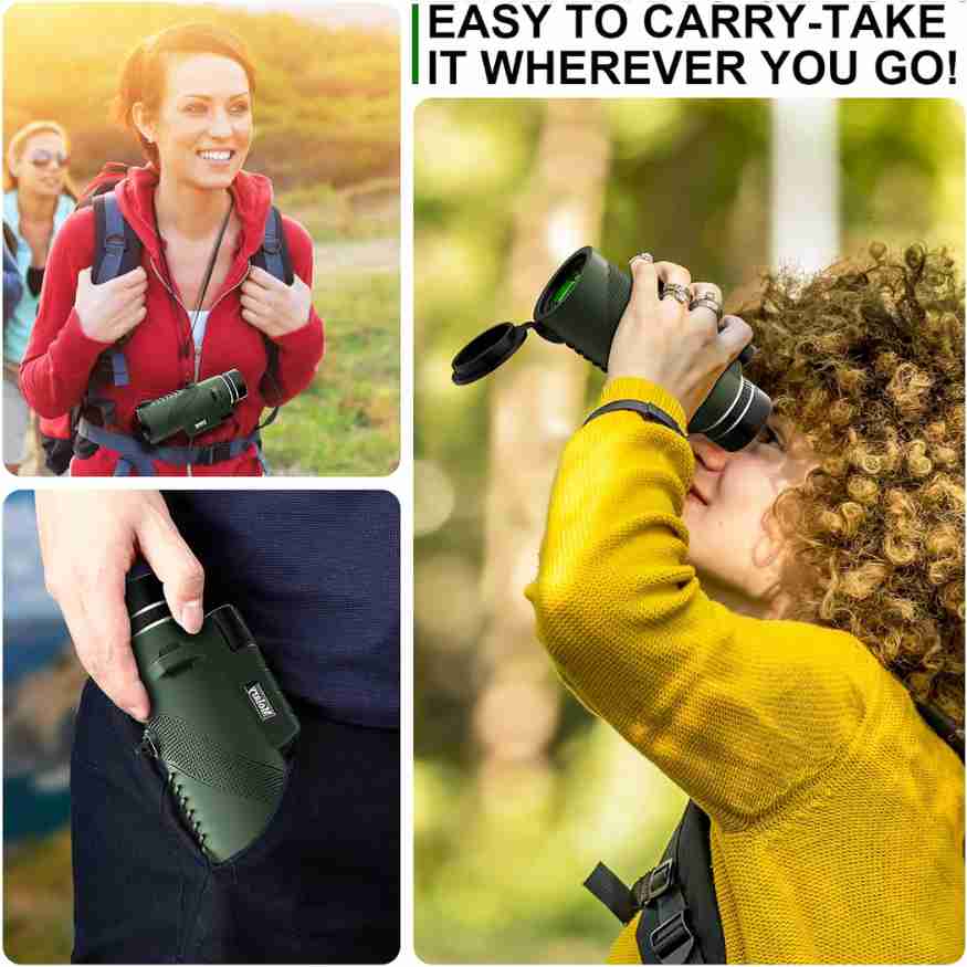 Ultra-Zoom Monocular | Ribbed Grip Band, Top Focus Wheel