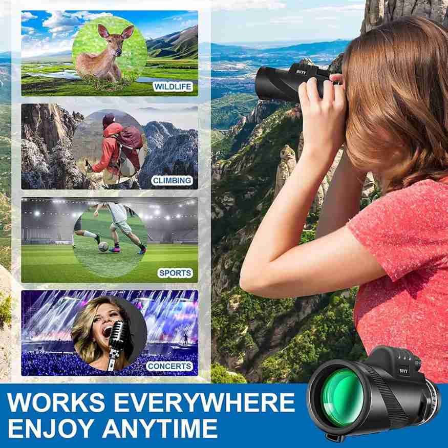 Ultra-Zoom Monocular | Ribbed Grip Band, Top Focus Wheel