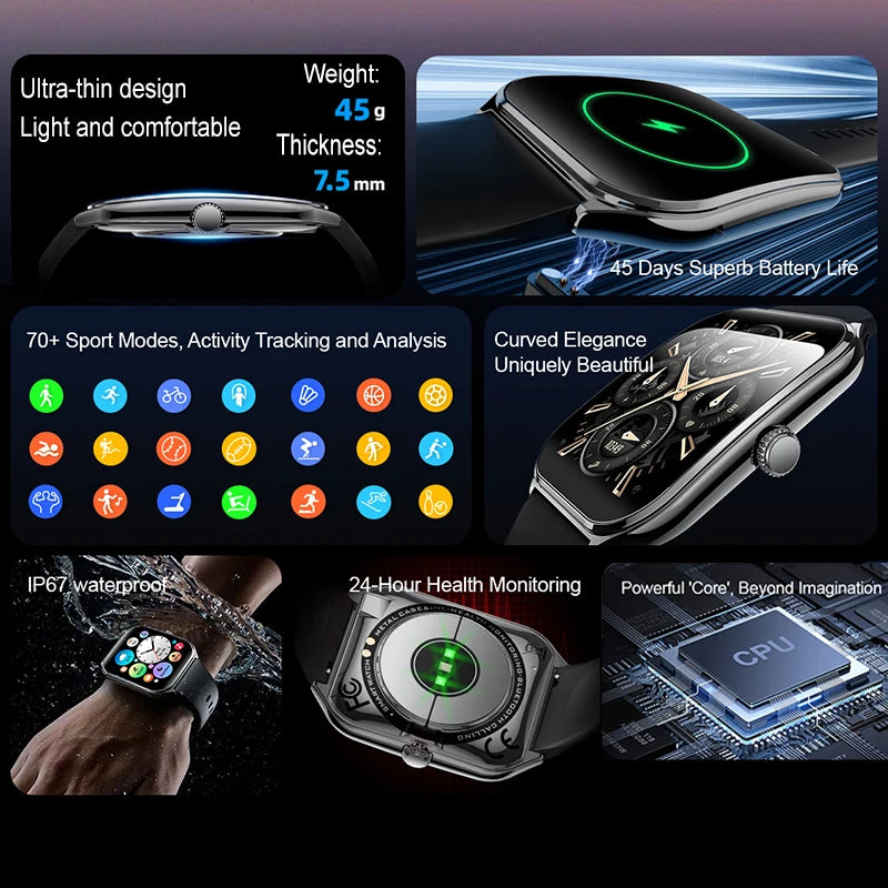 Ultra Thin Smart Watch with 1.96 HD AMOLED Display | 70+ Sports Modes for Active Lifestyle 1