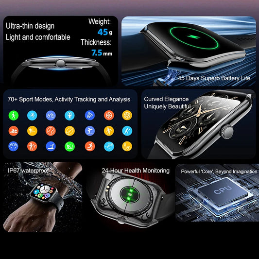 Ultra Thin Smart Watch with 1.96 HD AMOLED Display | 70+ Sports Modes for Active Lifestyle 1