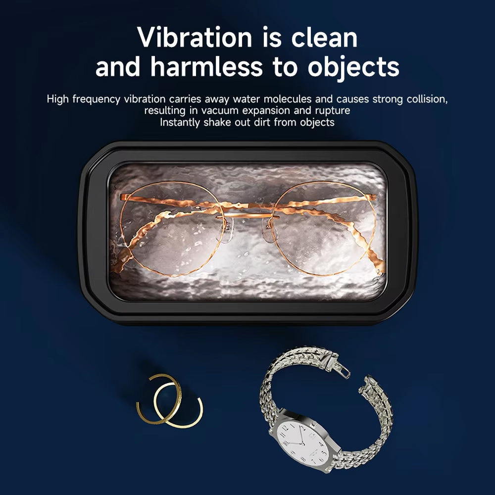 Ultrasonic Cleaner | 49KHz | 650ml Tank | 40W | Jewelry, Glasses, Watches &amp; Dentures