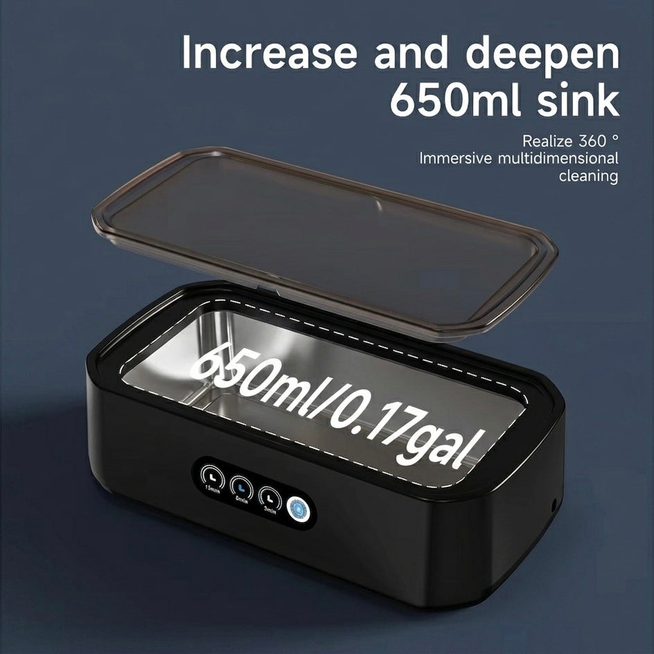 Ultrasonic Cleaner | 49KHz | 650ml Tank | 40W | Jewelry, Glasses, Watches &amp; Dentures
