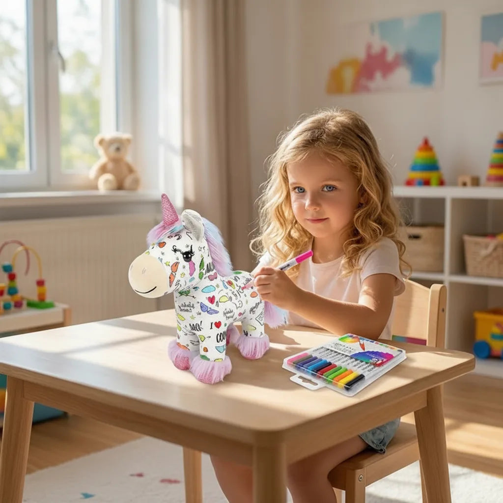 Unicorn Plush Toy for Painting | DIY Colouring Kit