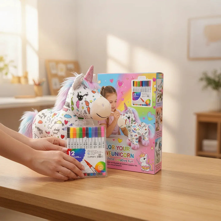Unicorn Plush Toy for Painting | DIY Colouring Kit