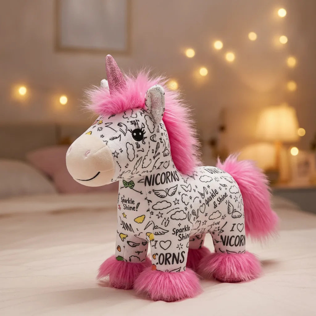 Unicorn Plush Toy for Painting | DIY Colouring Kit