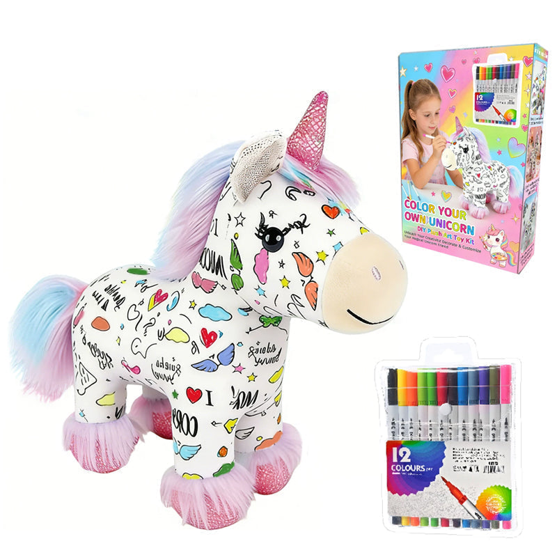 Unicorn Plush Toy for Painting | DIY Colouring Kit
