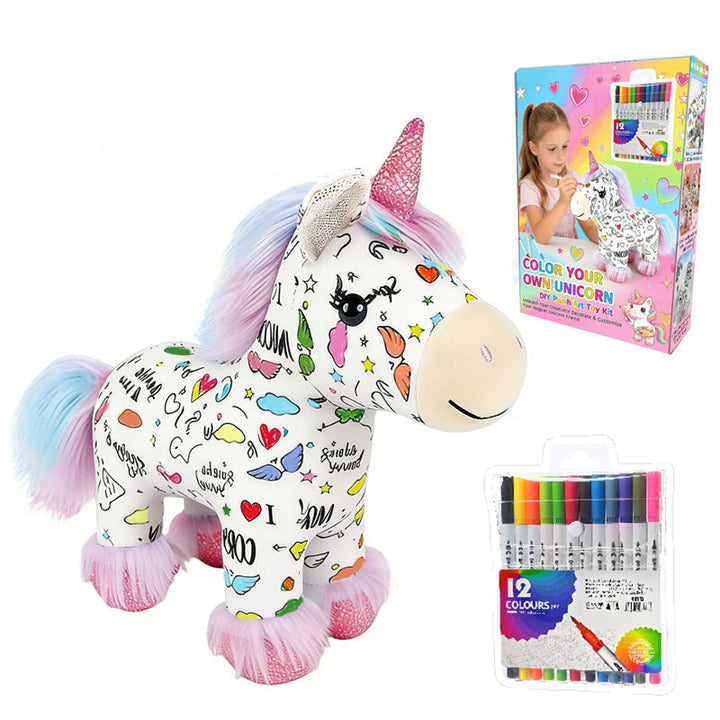 Unicorn Plush Toy for Painting | DIY Colouring Kit