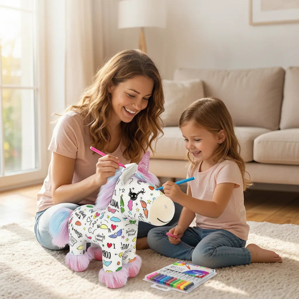 Unicorn Plush Toy for Painting | DIY Colouring Kit