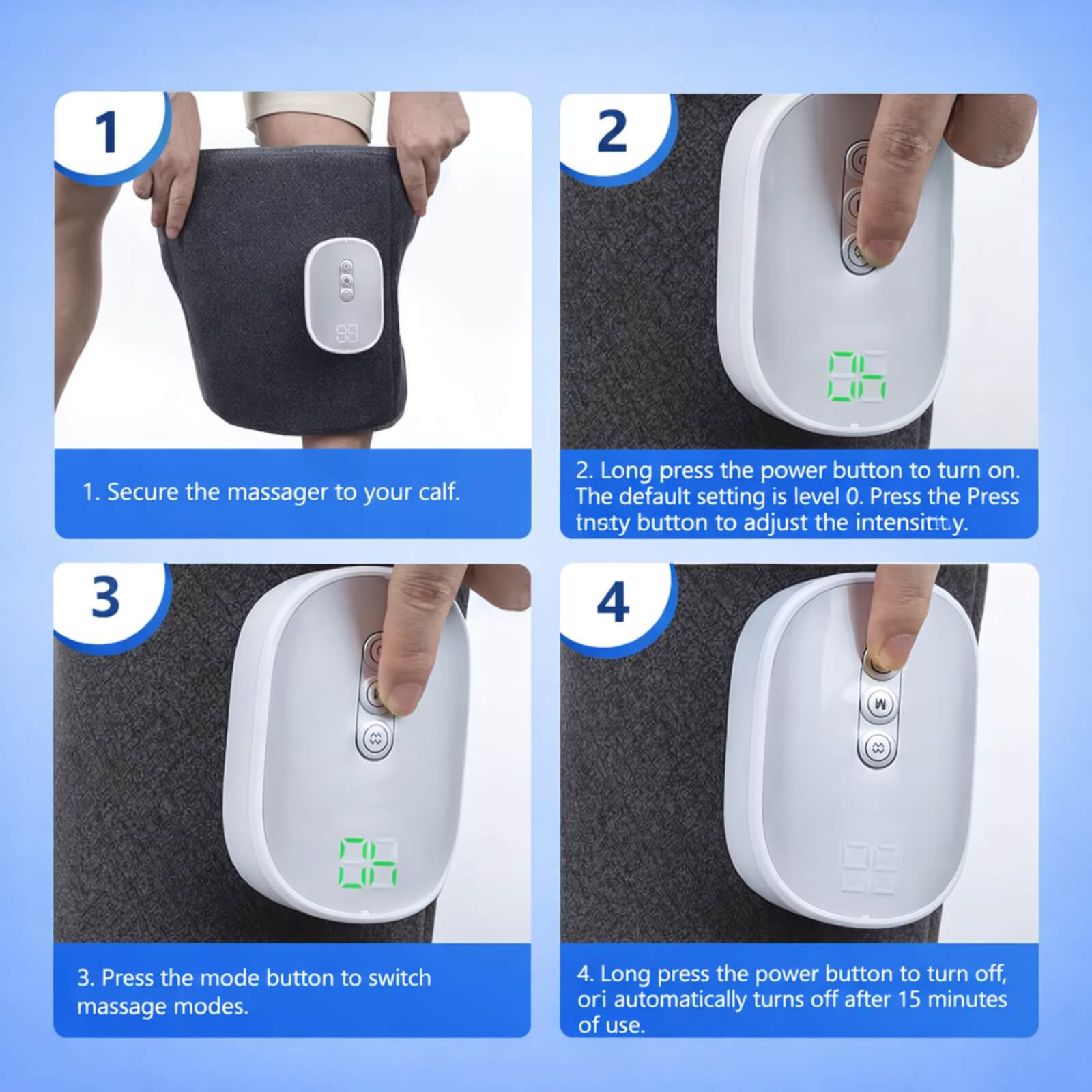 Unilva | Wireless Air Compression Leg Massager with Heat & Adjustable Intensity | Relaxation for Tired Legs 3