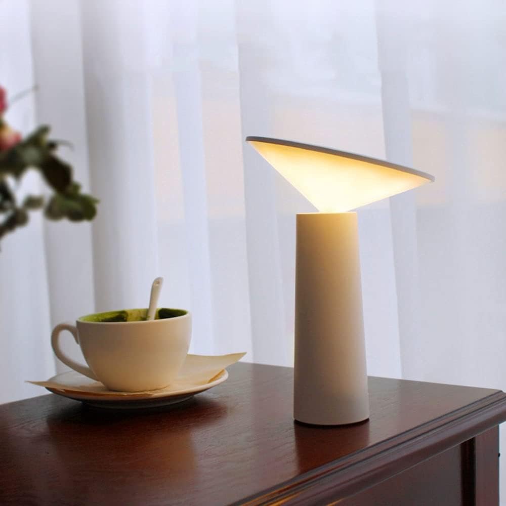 Rechargeable Table Lamp ABS | Dimmable 360° Rotating Shade | Cordless LED Light for Bedside, Reading Nooks &amp; Outdoor Use 1