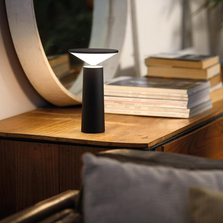 Rechargeable Table Lamp ABS | Dimmable 360° Rotating Shade | Cordless LED Light for Bedside, Reading Nooks &amp; Outdoor Use 3