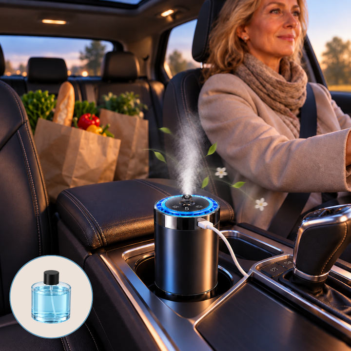Car Fragrance Dispenser Rechargeable USB-C Compact with 5 Spray Levels 1