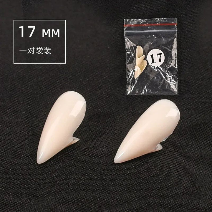 Vampire Fang Teeth Set Halloween Costume Accessory | 5 Pairs Resin Fangs with Fitting Glue | Reusable Cosplay Prop