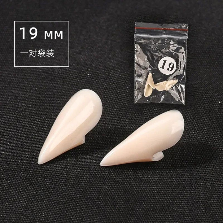 Vampire Fangs Halloween Costume Set | 5 Pairs with Solid Adhesive Included | Reusable Resin Denture Fangs for Cosplay Parties