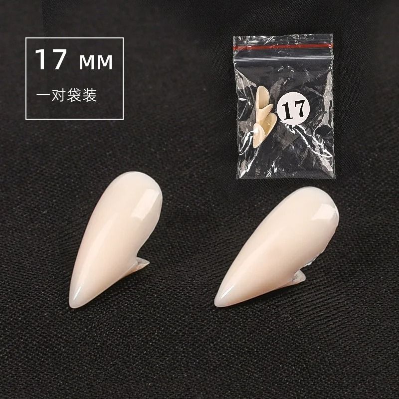 Vampire Fangs Halloween Costume Teeth | 5 Reusable Resin Pairs with Adhesive | Fits Multiple Characters &amp; Group Use
