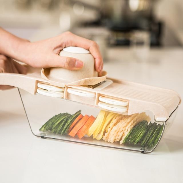 Vegetable Slicer with Stainless Steel Blades | 7-in-1 Mandoline Slicer
