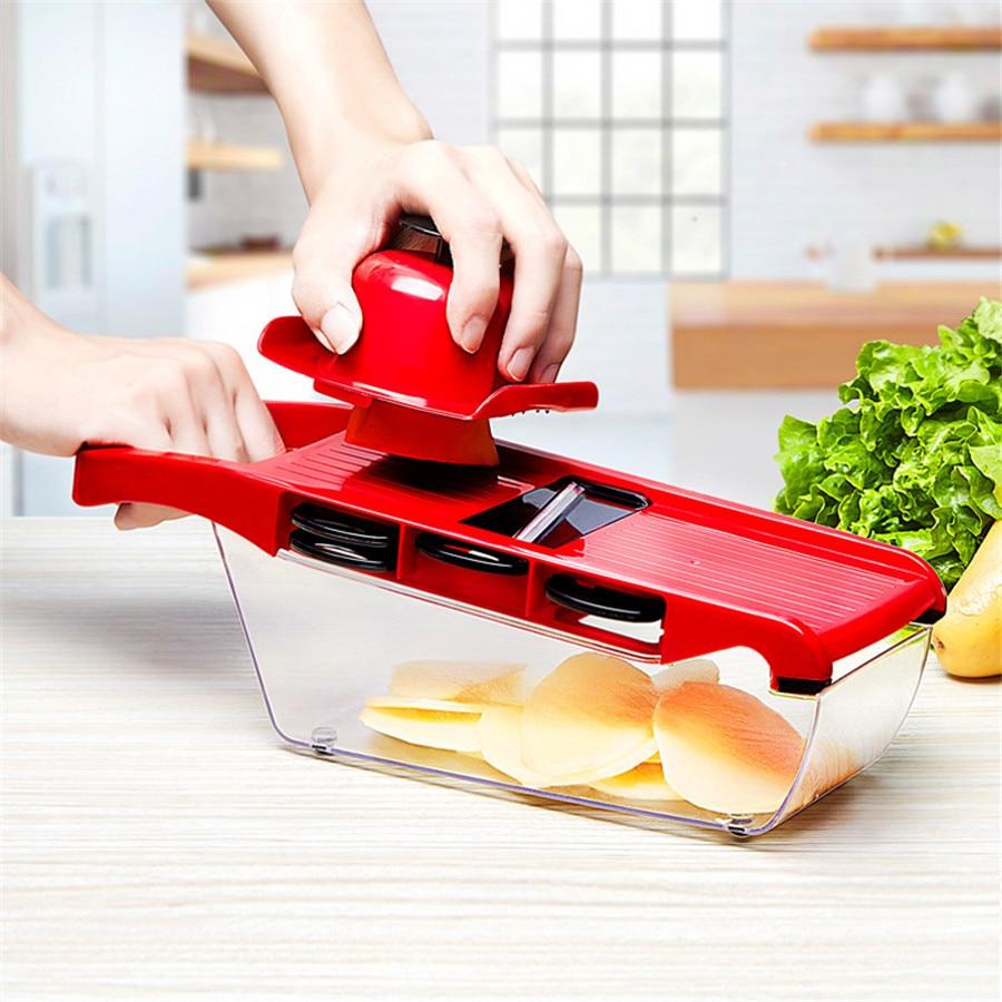 Vegetable Slicer with Stainless Steel Blades | 7-in-1 Mandoline Slicer