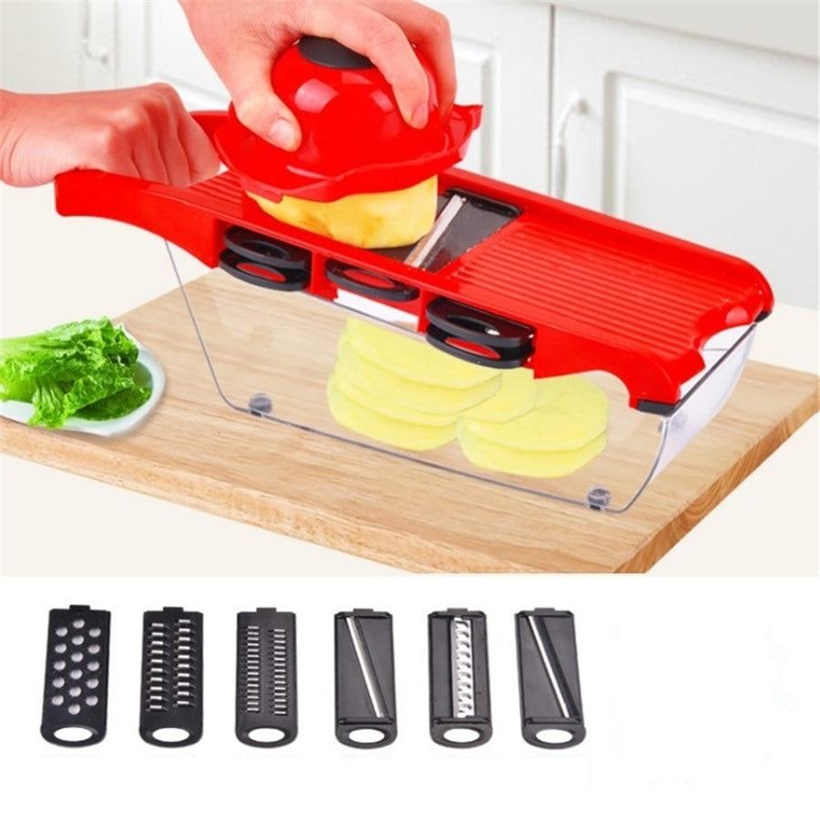 Vegetable Slicer with Stainless Steel Blades | 7-in-1 Mandoline Slicer