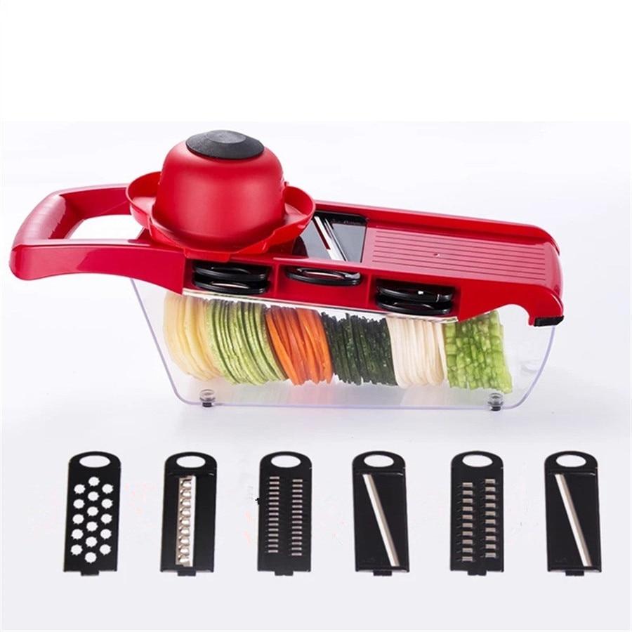 Vegetable Slicer with Stainless Steel Blades | 7-in-1 Mandoline Slicer