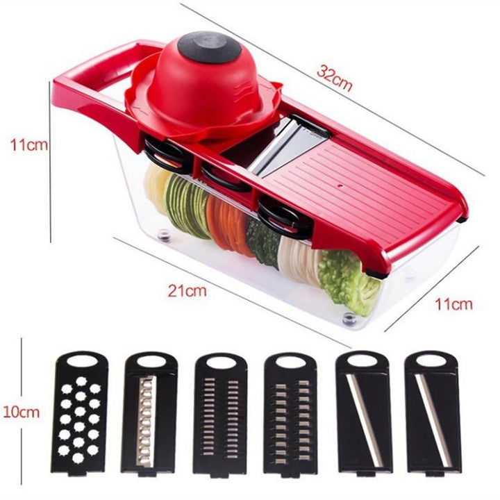 Vegetable Slicer with Stainless Steel Blades | 7-in-1 Mandoline Slicer