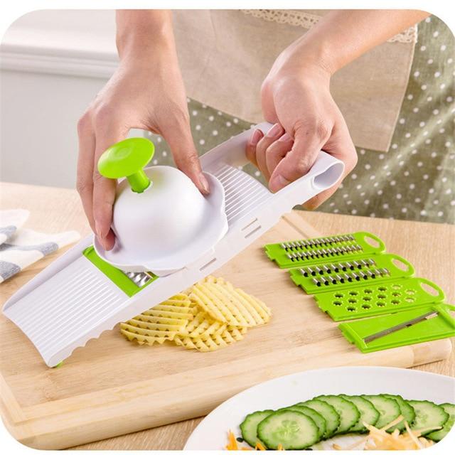Vegetable Slicer with Stainless Steel Blades | 7-in-1 Mandoline Slicer