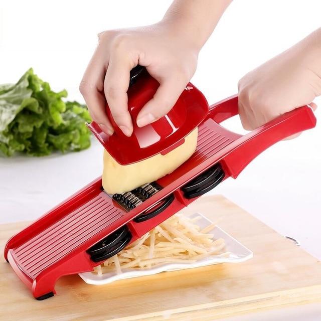 Vegetable Slicer with Stainless Steel Blades | 7-in-1 Mandoline Slicer