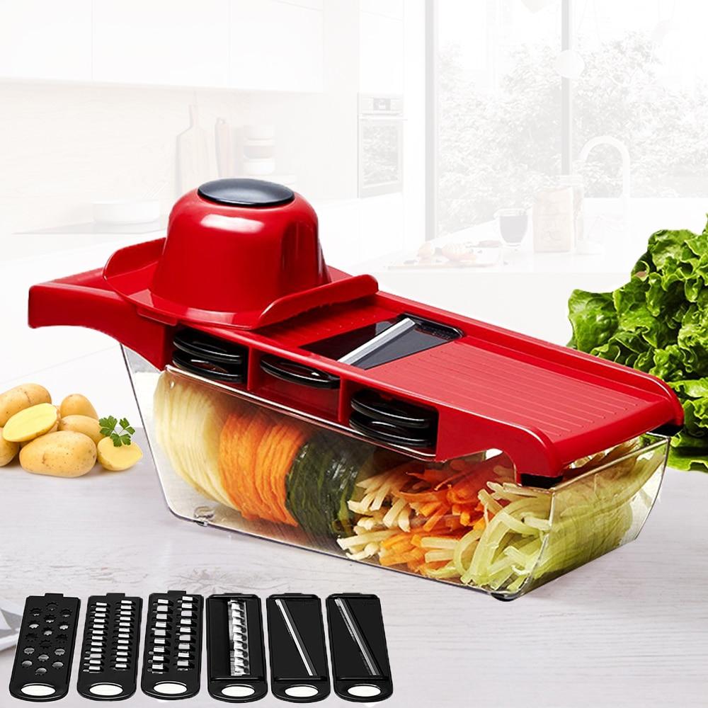 Vegetable Slicer with Stainless Steel Blades | 7-in-1 Mandoline Slicer