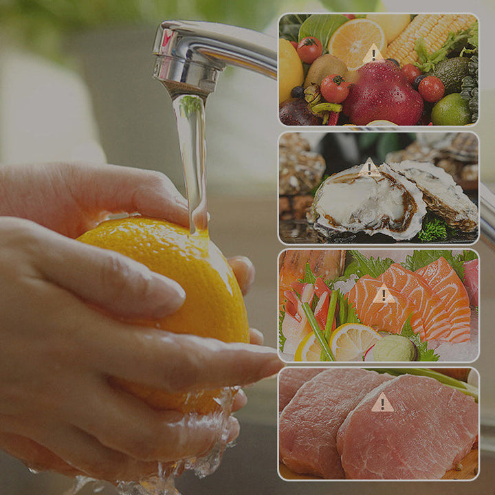 Vegetable Washer with Vortex Water Technology | USB-Powered 5V/2A | Waterproof Compact 10 x 7 cm, Fits Any Kitchen Drawer