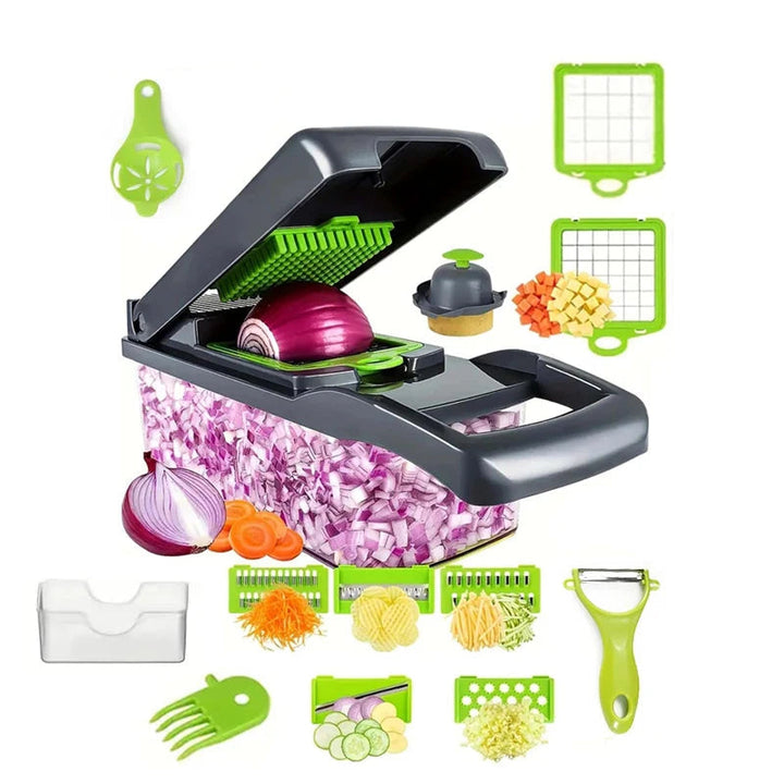Vegetable slicer set with blades and collection container 0