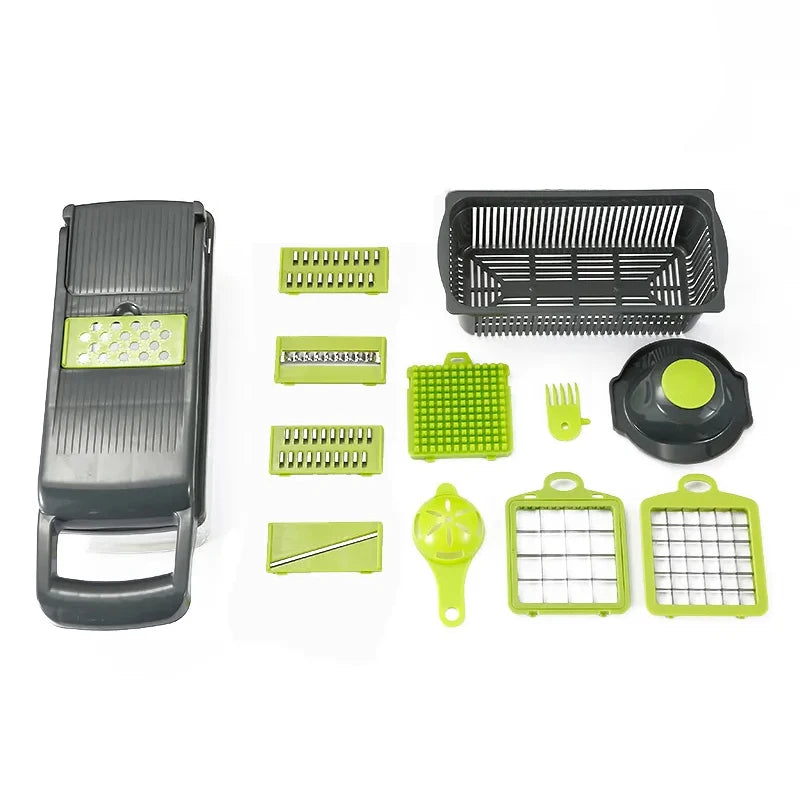 Vegetable slicer set with blades and collection container 5