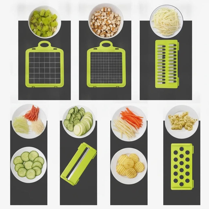 Vegetable slicer set with blades and collection container 6