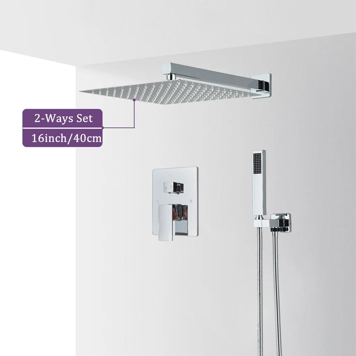Versatile Shower System – Chrome Brass with Adjustable Rainfall Heads