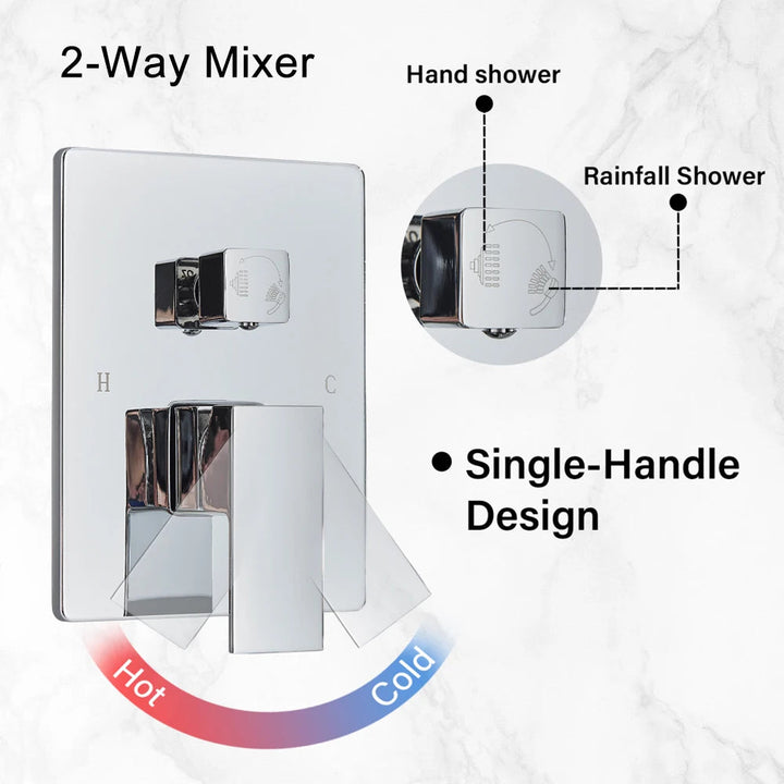Versatile Shower System – Chrome Brass with Adjustable Rainfall Heads