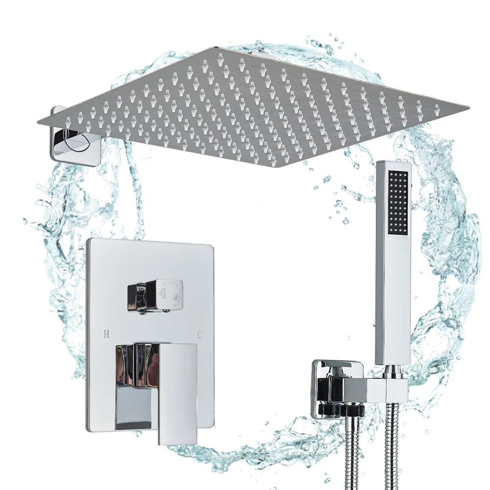 Versatile Shower System – Chrome Brass with Adjustable Rainfall Heads