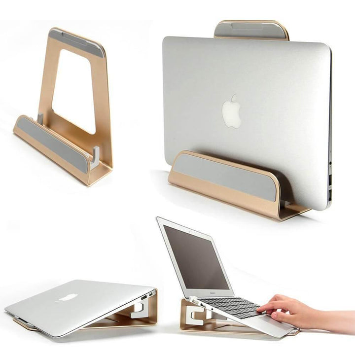 Vertical Laptop Stand for MacBook | 2-in-1 Convertible Dock &amp; Ergonomic Riser | Space-Saving Desk Accessory for Laptops