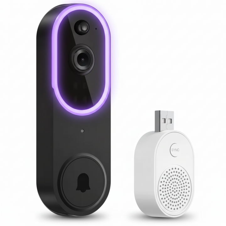 Video Doorbell Camera | HD Night Vision | Person Detection | Two-Way Audio | WiFi | Indoor Receiver