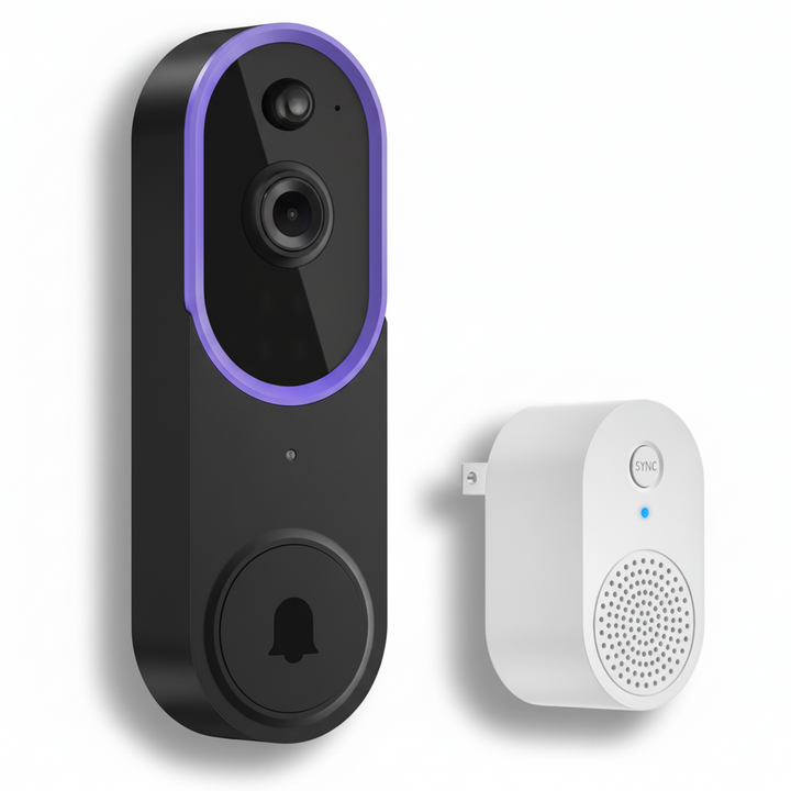 Video Doorbell Camera | HD Night Vision | Person Detection | Two-Way Audio | WiFi | Indoor Receiver