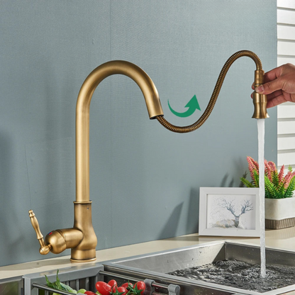 Vintage Elegance | Brass Kitchen Tap with Swivel Spout & Mixer | Classic Design for Modern Kitchens 2