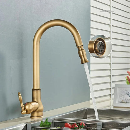 Vintage Elegance | Brass Kitchen Tap with Swivel Spout & Mixer | Classic Design for Modern Kitchens 3