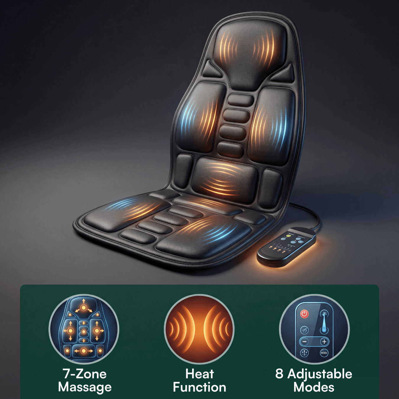 VitaComfort | Vehicle Seat Massager with Soothing Heat & Multiple Modes | Ultimate Relaxation for Home and Office 3