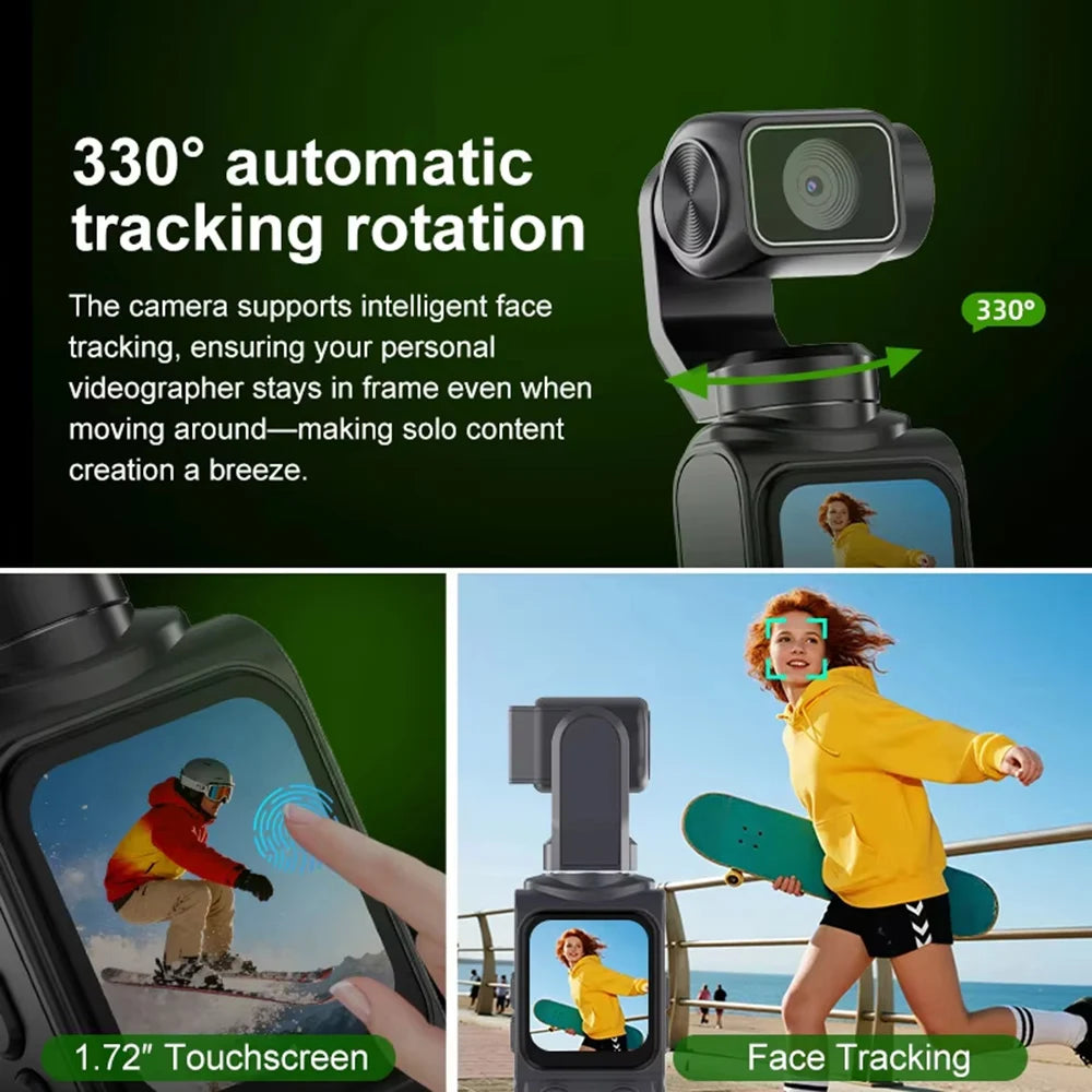 VlogPro | 4K Pocket Action Camera with 330° Auto Rotation | Compact Design for On-the-Go Filmmaking 1
