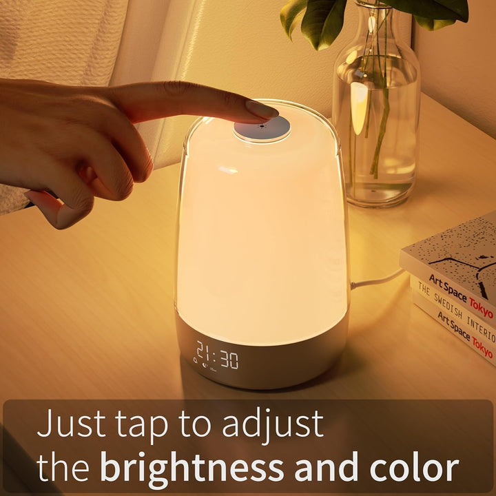 Wake-Up Light Alarm Clock | Sunrise Simulation, Dual Alarms, 16 RGB Colours | 1500 mAh USB-C Rechargeable Battery