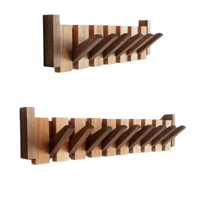 Wall Coat Rack | Fold Down Hooks, Space Saving Hallway Rail