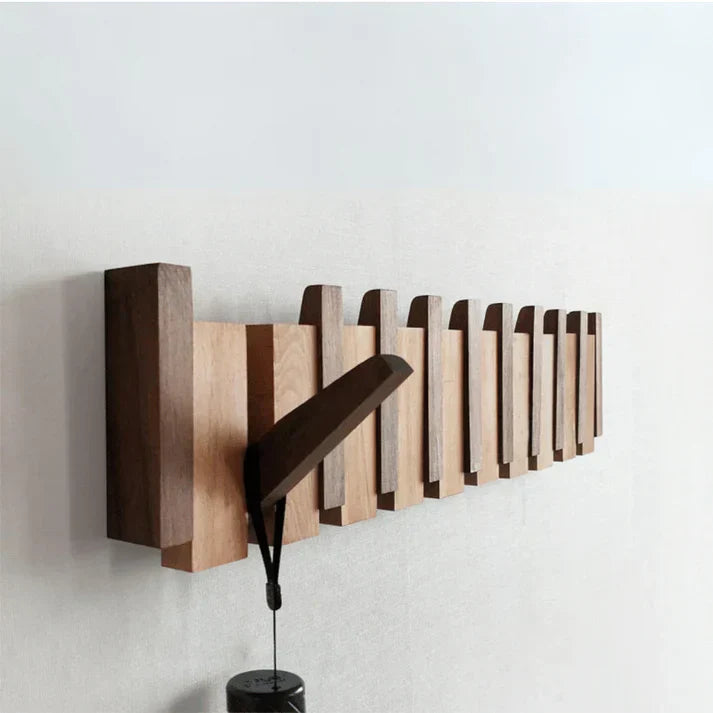 Wall Coat Rack | Fold Down Hooks, Space Saving Hallway Rail