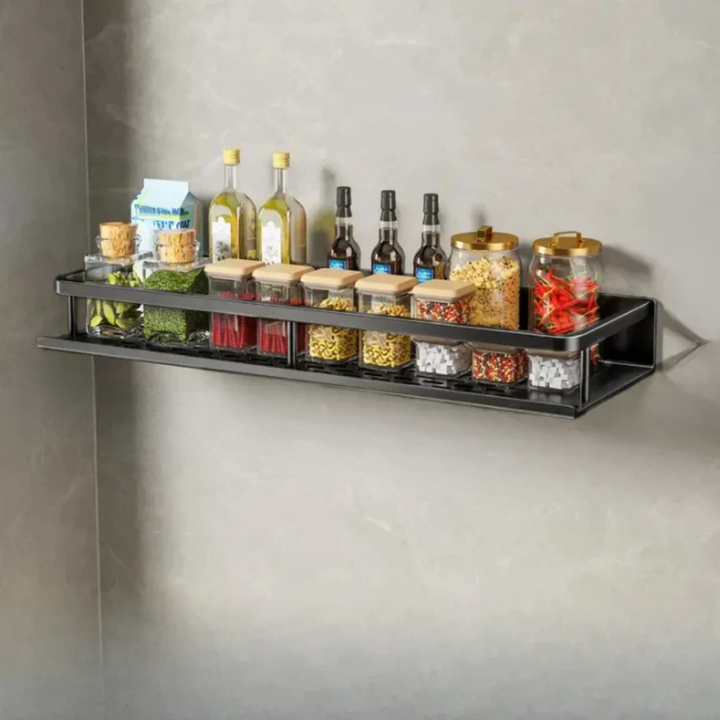 Wall-Mounted Kitchen Organizer | Slim Shelf, Towel Rail