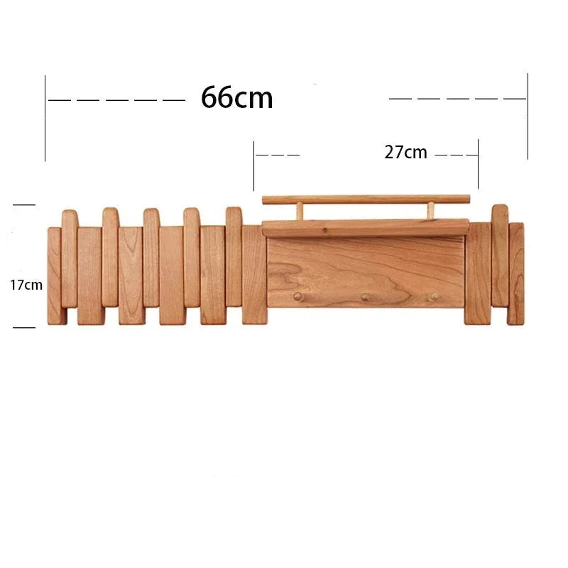 Wall-Mounted Solid Wood Coat Rack