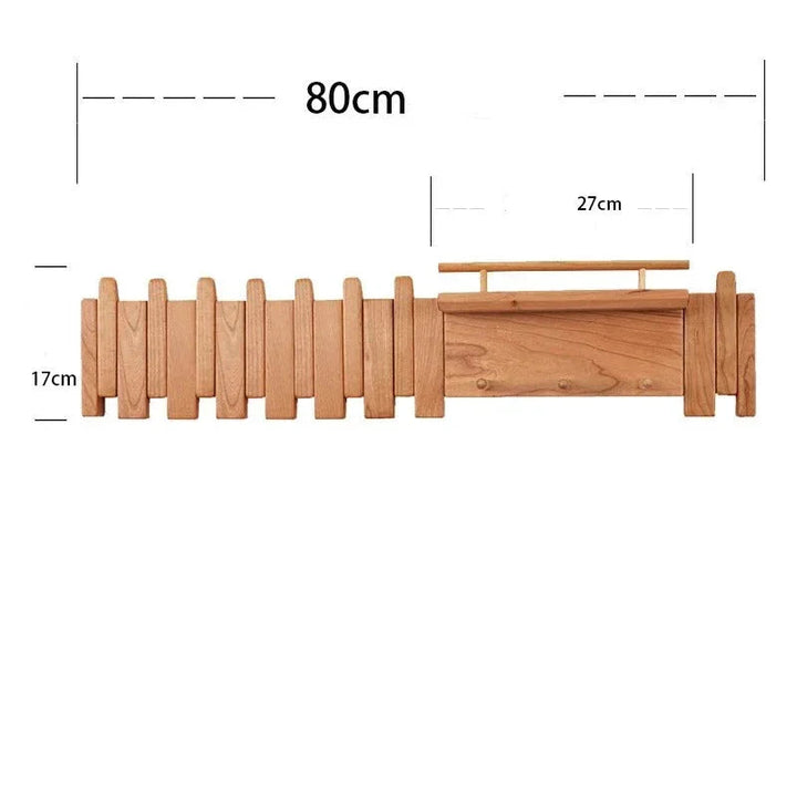 Wall-Mounted Solid Wood Coat Rack