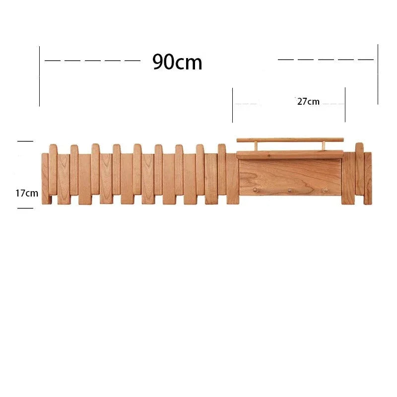 Wall-Mounted Solid Wood Coat Rack